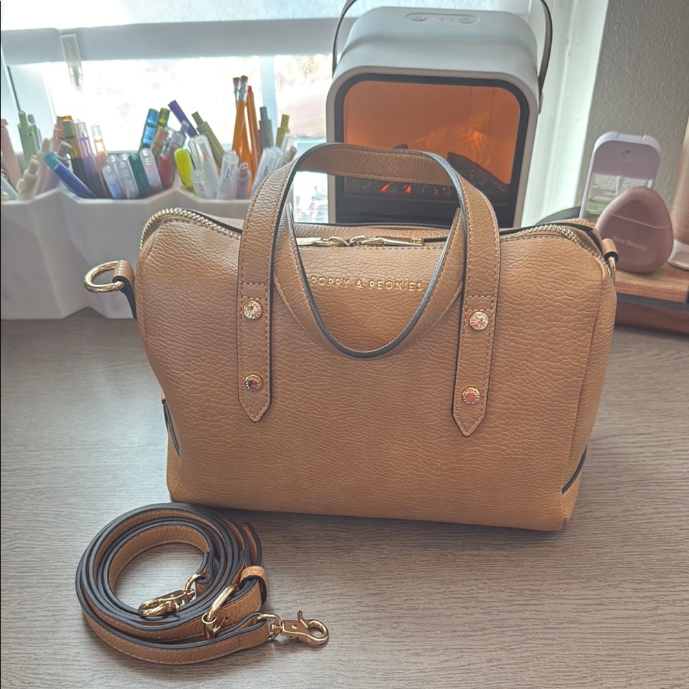 Poppy & Peonies Out and About bag in Cognac
